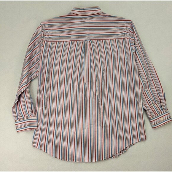 Chaps Men's Shirt Size L Red White Blue Striped Long Sleeve Button-Up - Picture 12 of 12
